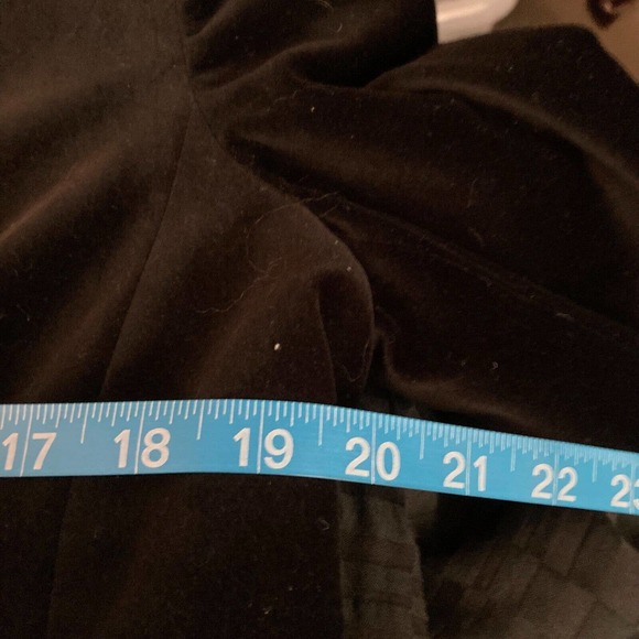 Coldwater Creek Blazer Jacket Womens Sz 8  Black Cotton Velvet Satin Trim Tuxedo - Picture 8 of 10